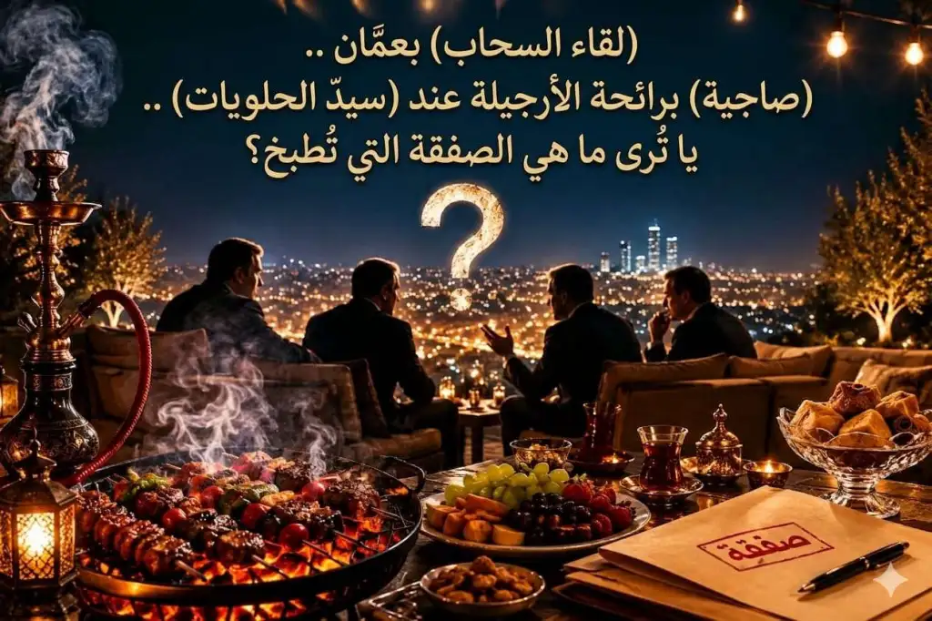 (لقاء السحابّ) بعمّان .. (صاجية) برائحة الأرجيلة عند (سيدّ الحلويات) .. يا تُرى ما هي الصفقة التي تُطبخ؟